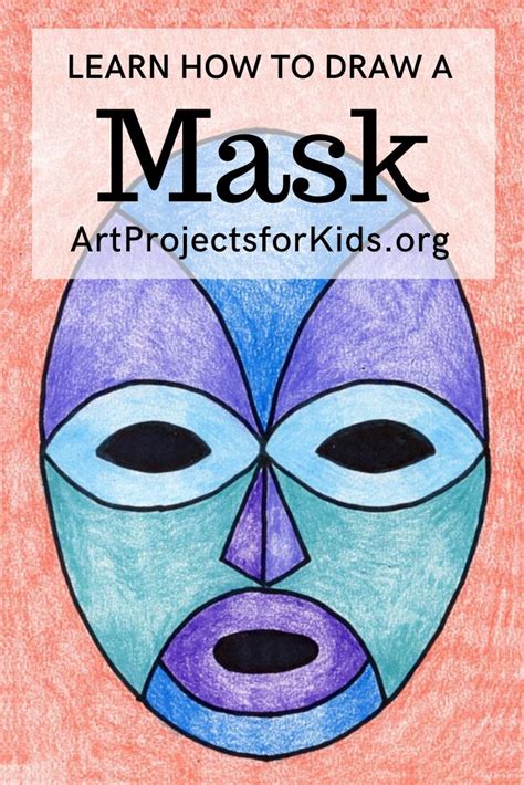 Easy How To Draw A Mask Tutorial And Mask Coloring Page Drawing