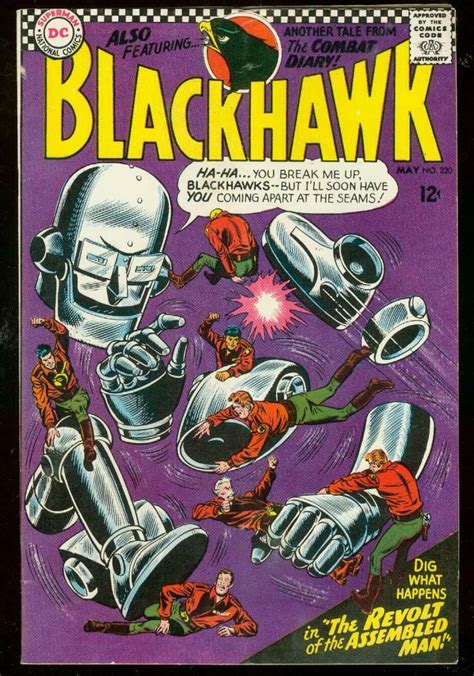 Blackhawk 220 1966 Dc Comics Wild Robot Cover Sci Fi Vgfn Comic