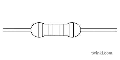 Resistor 1500 Ohm Sains Desain Teknologi Sekunder Bw Rgb Illustration