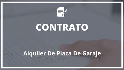 Modelo Contrato De Alquiler De Plaza De Garaje DailyJobs