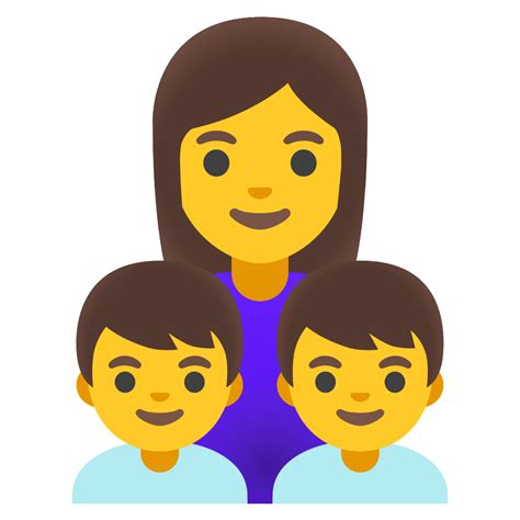 👩‍👦‍👦 Familia Mujer Niño Niño Emoji Familia Madre Hijos Emoji