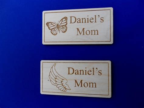 Magnetic Name Badge Engraved With Loved Ones Name Personalized