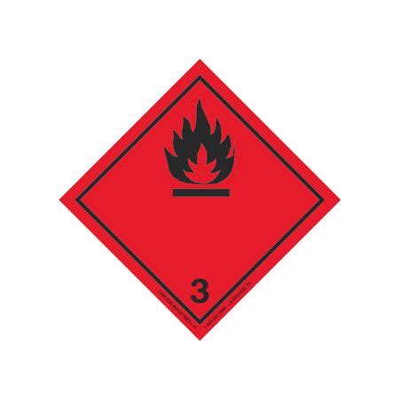 Ghs Class Flammable Liquid Black Flame Label Transport Pictogram Inch