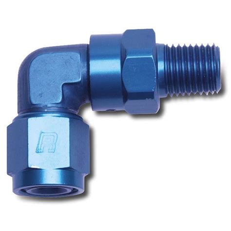 Russell Edelbrock Blue 8an 90 Degrees Swivel Angle Adapter Fitting
