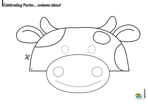 Cow Mask Coloring Page In 2021 Cow Mask Printable Cow Mask Coloring
