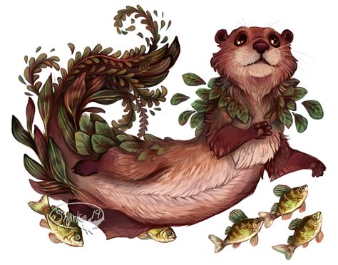 A River Otter And Some Perch Also I Recently Started A Shop On