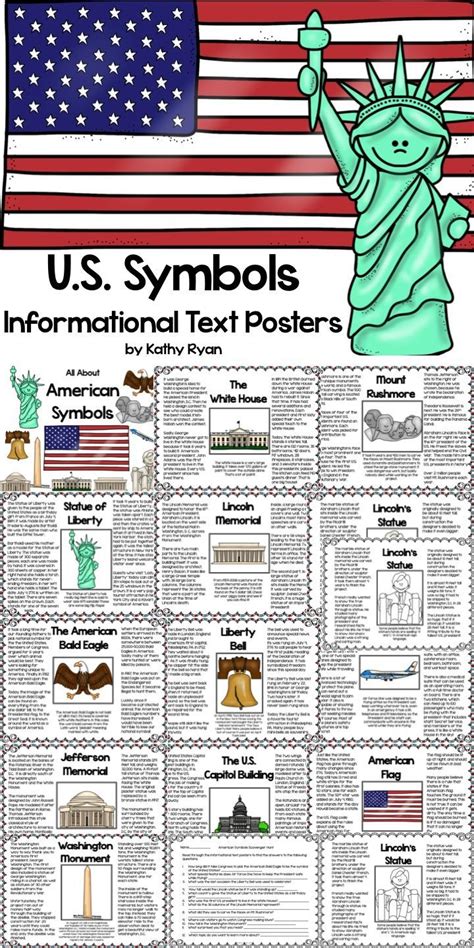 American Symbols Informational Text Posters And Coloring Book