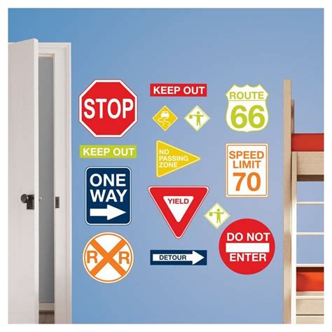 The Wallpops Art Kit Road Signs Wall Decal Serves As A Decorative And