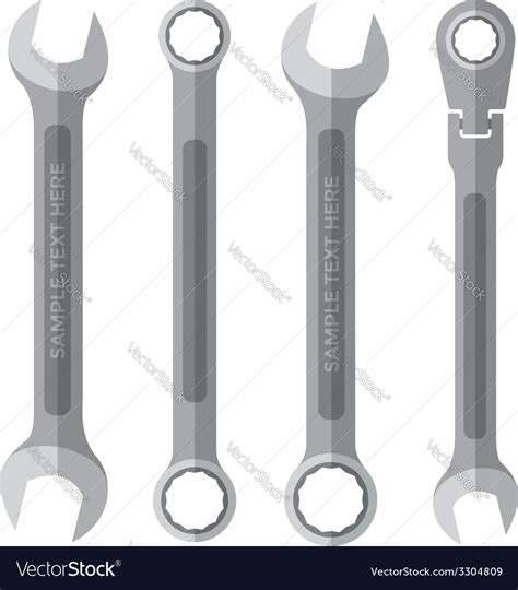 Flat Design Various Wrench Set Royalty Free Vector Image