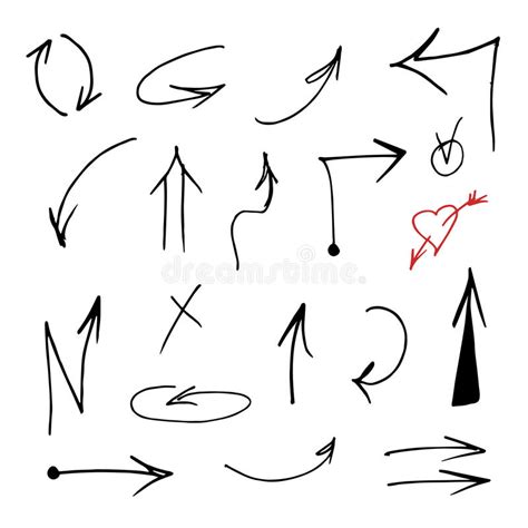 Hand Drawn Arrows Vector Set Stock Vector Illustration Of Object