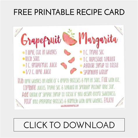 The Yummiest Grapefruit Margarita And A Free Recipe Card Eight