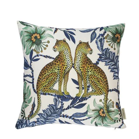 Lovebird Leopards Tanzanite Cushion Cover - Ardmore Design ...