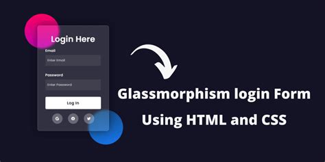 Glassmorphism Login Form Using HTML And CSS DEV Community