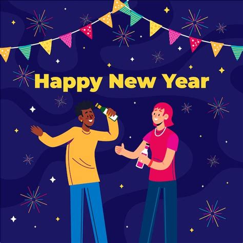 free vector flat new year s eve celebration illustration