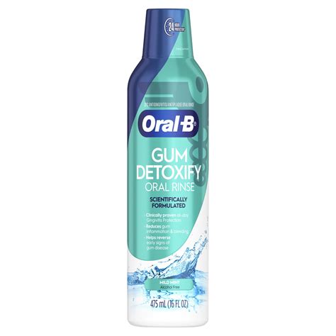 Oral B Gum Detoxify Mouthwash Oral Rinse Mild Mint Flavor 475 Ml 16