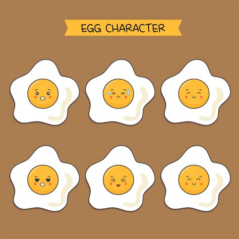 cute fried eggs characters set 1212538 vector art at vecteezy