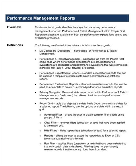 Performance Report 17 Examples Format Pdf Examples