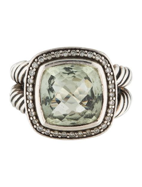 David Yurman Diamond And Prasiolite Albion Ring Rings Dvy40161 The