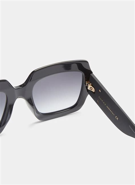 lyst gucci oversize square frame gg0102s acetate sunglasses in black in black