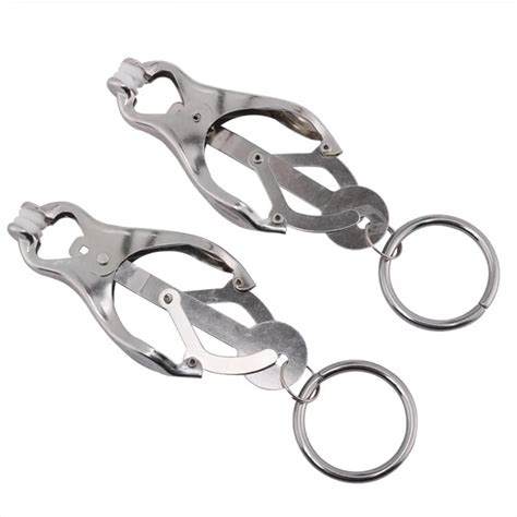 Maryxiong Nipple Clamps With Bells Adjustable Breast Labia Clips Clit