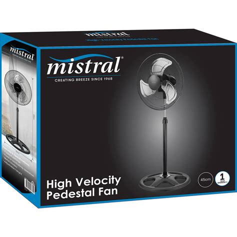 Mistral 45cm High Velocity Pedestal Fan Each Woolworths