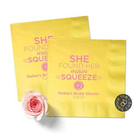 She Found Her Main Squeeze Personalized Napkins Bridal Etsy Etsy