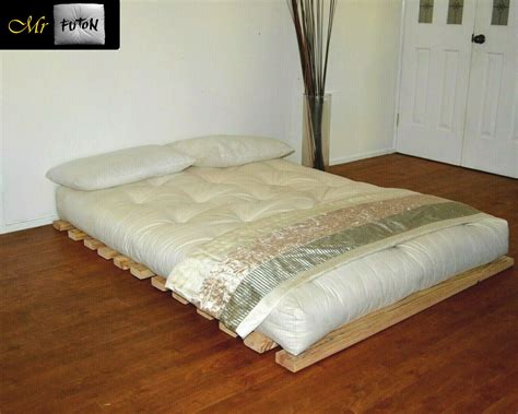 A complete futon set consists of a mattress (敷き布団, shikibuton, lit. King Single Timber Bed Frame for Futon Mattress Kofu ...