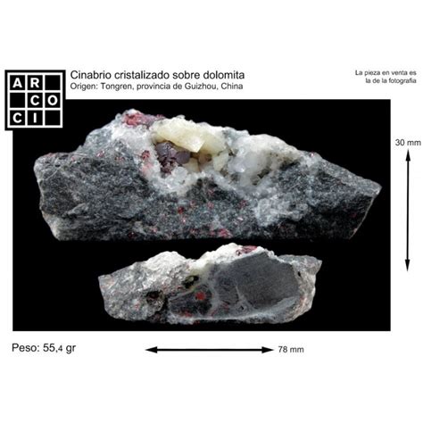 Cinabrio Cristal Guizhou China Minerales Arcoci