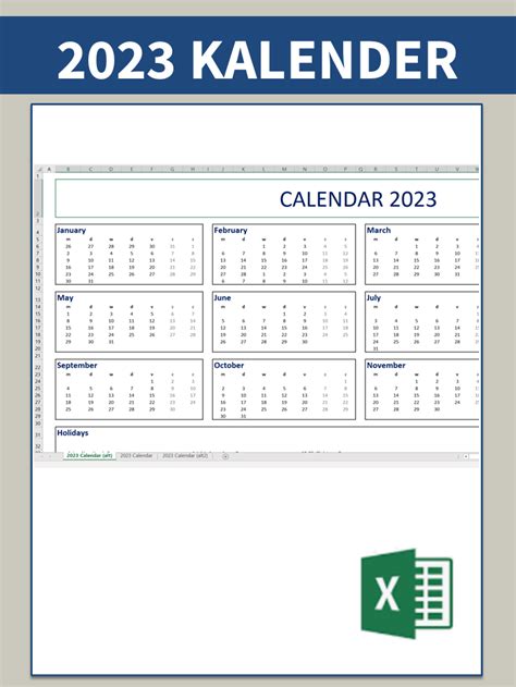 Editable Calendar 2023 Excel