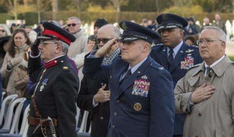 Veterans Day Held At Cambridge American Military Cemetery