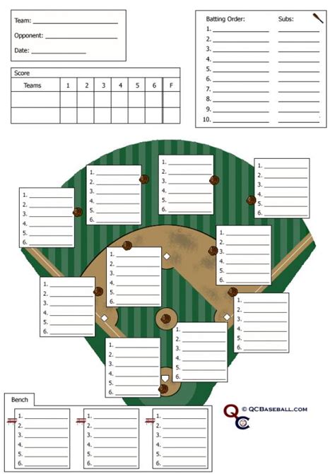 Scoresheets play varied roles in facilitating a typical baseball match. Baseball Lineup Sheet | Template Business