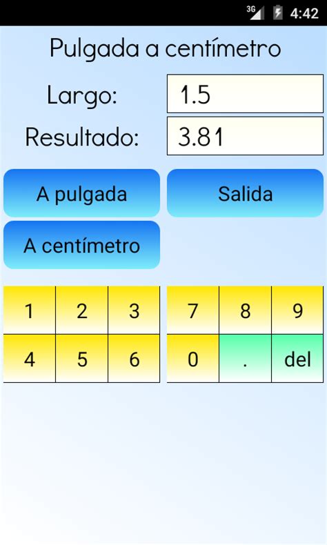 Tabla de centímetros a pulgadas. Pulgadas a centímetros - Aplicaciones de Android en Google ...