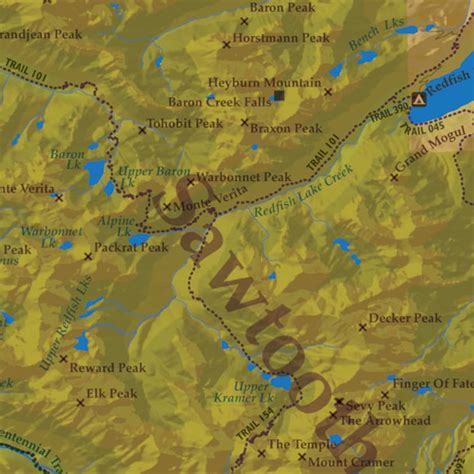 Sawtooth Range Map Of Peaks And High Places Many Mountains Etsy