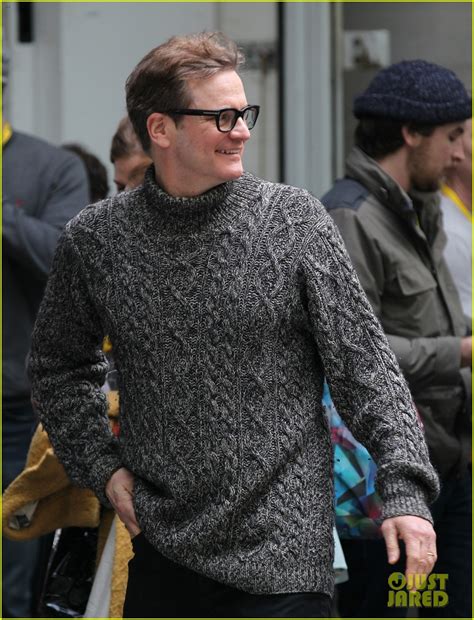 Colin Firth Dons Grey Knitted Sweater While Filming Love Actually For
