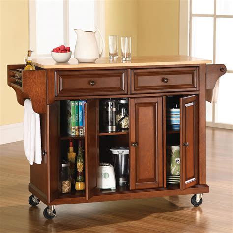 The fresh traditional elegance of this kitchen island complements any dining room.it is constructed of poplar solids with birch veneers on front and sides and oak veneers on case tops with solid wood edges. rolling kitchen island kitchen island kitchen cart kitchen ...