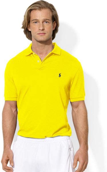 Ralph Lauren Polo Performance Polo Shirt In Yellow For Men University