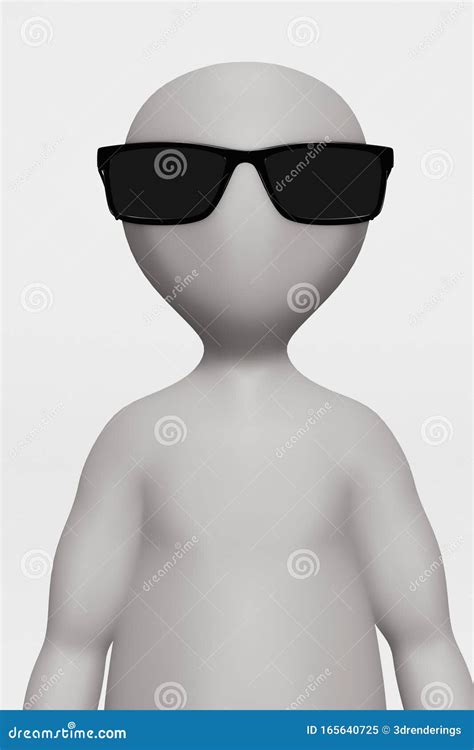 Render Of Cartoon Character With Glasses Stock Illustration