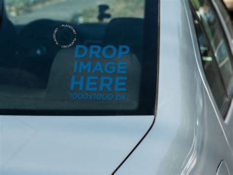 Find & download free graphic resources for mockup car. Placeit - Small Square Decal Mockup on the Back Window of ...
