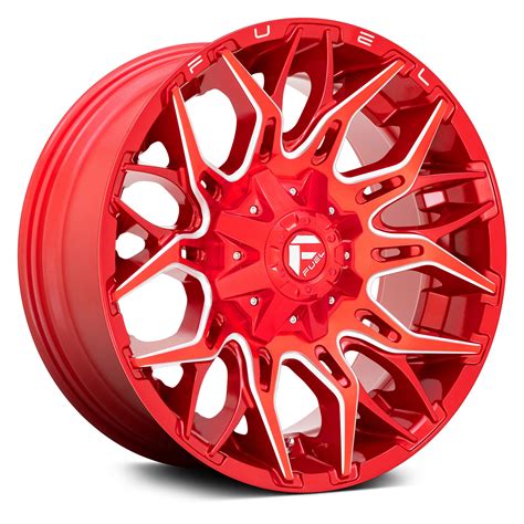Fuel® D771 Twitch Wheels Candy Red With Milled Accents Rims D77122202647 127