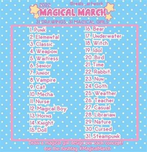 Magical March Drawing Challenge Brushwarriors