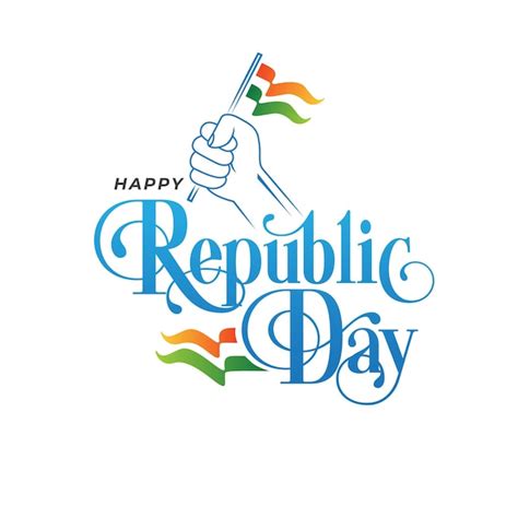 Premium Vector Happy Indian Republic Day Celebration Vector Text