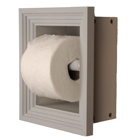 1 aligning the toilet paper holder on the wall. Newton Recessed Toilet Paper Holder in Primed with Newport ...