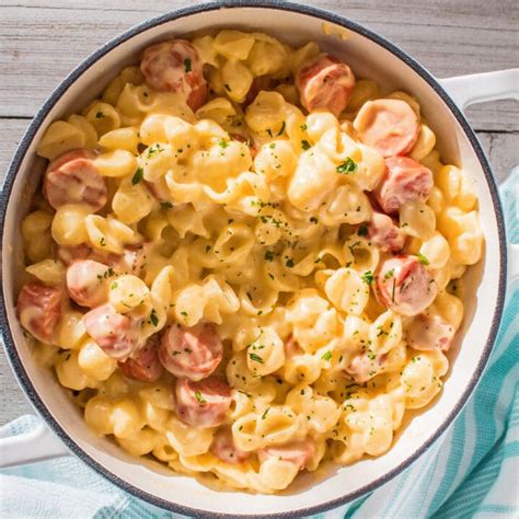 Mac And Cheese With Hot Dogs Easy Stovetop Meal Bake It With Love