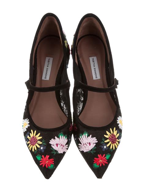 Tabitha Simmons Floral Mary Jane Flats Shoes Tab22190 The Realreal