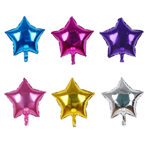 5pcs New Colorful 18 Inch Foil Star Shape Balloons Inflatable Helium