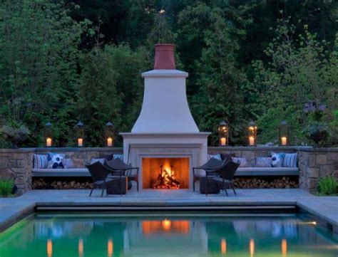 Outdoor Inspiration Stunning Design Ideas For Fireplaces By The Pool