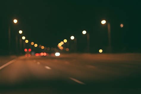 Hd Wallpaper Bokeh Photography Road Street Lights Nighttime