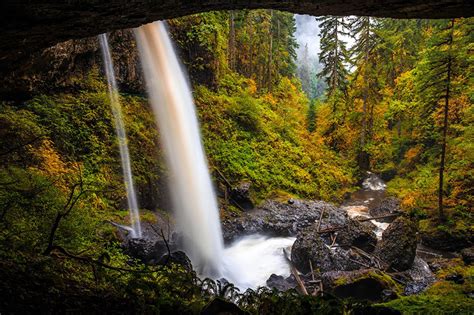 Pictures Usa Silver Falls State Park Oregon Nature Autumn Waterfalls
