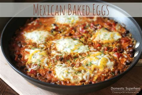 Low calorie egg white scramble with spinach and onionsskinny kitchen. Mexican Baked Eggs (One Skillet) • Domestic Superhero