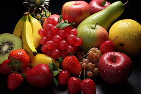 Premium Ai Image A Medley Of Fruits Showcasing A Range Of Delightful
